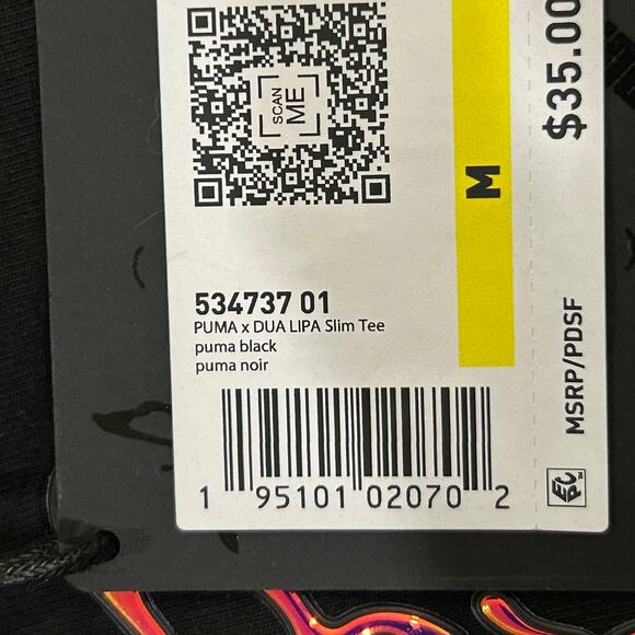 Puma x Dua Lipa Tee Womens M Black Short Sleeve Pullover Basic Slim T Shirt NEW - Picture 10 of 12